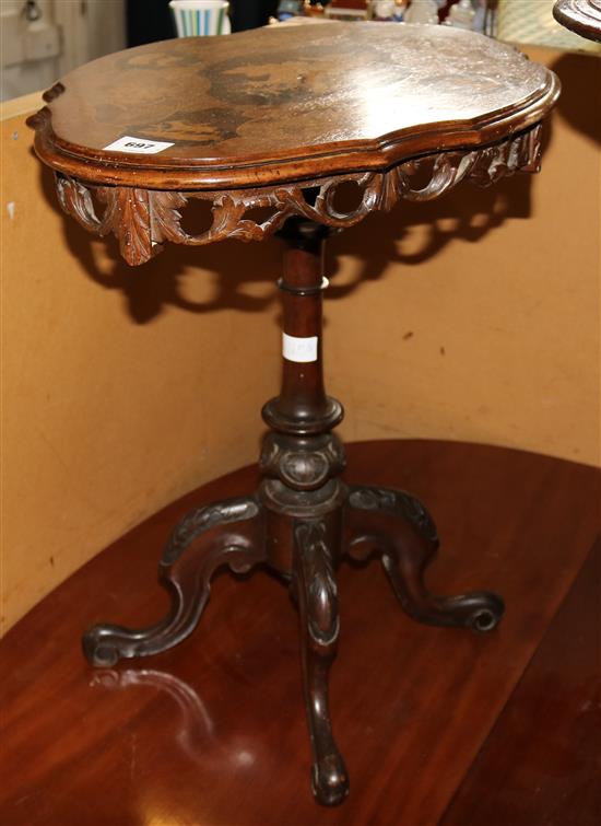 Victorian shaped inlaid top table